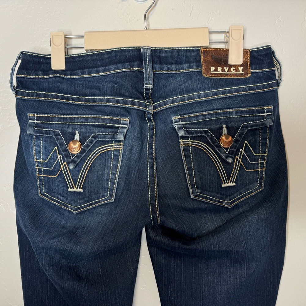 PRVCY Jeans Malibu Hills Dark Chelsea Wash Stretch Low Rise SZ 27 NEW! - Picture 6 of 16